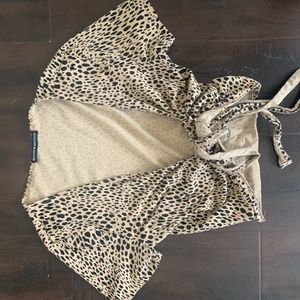 RARE  BRANDY MELVILLE CHEETAH WRAP TOP